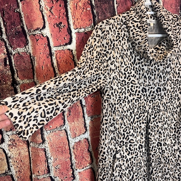 Tyler Boe KIM Cheetah Leopard Animal Print Cowl Neck Dress Small - Picture 8 of 11